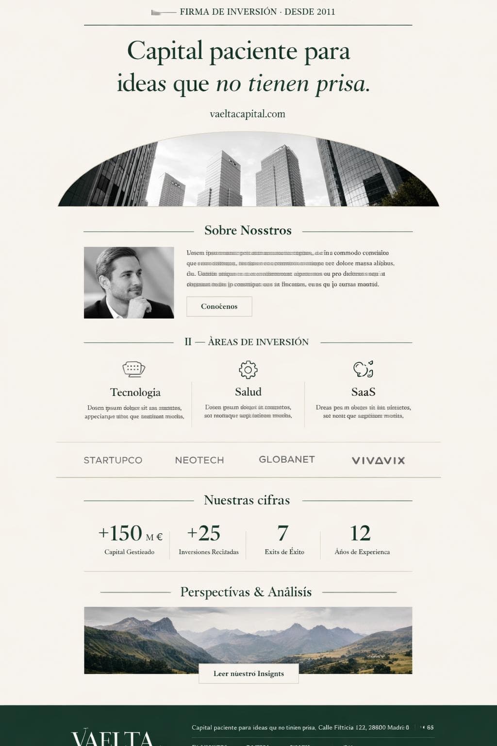 Vaelta Capital — vista previa del theme