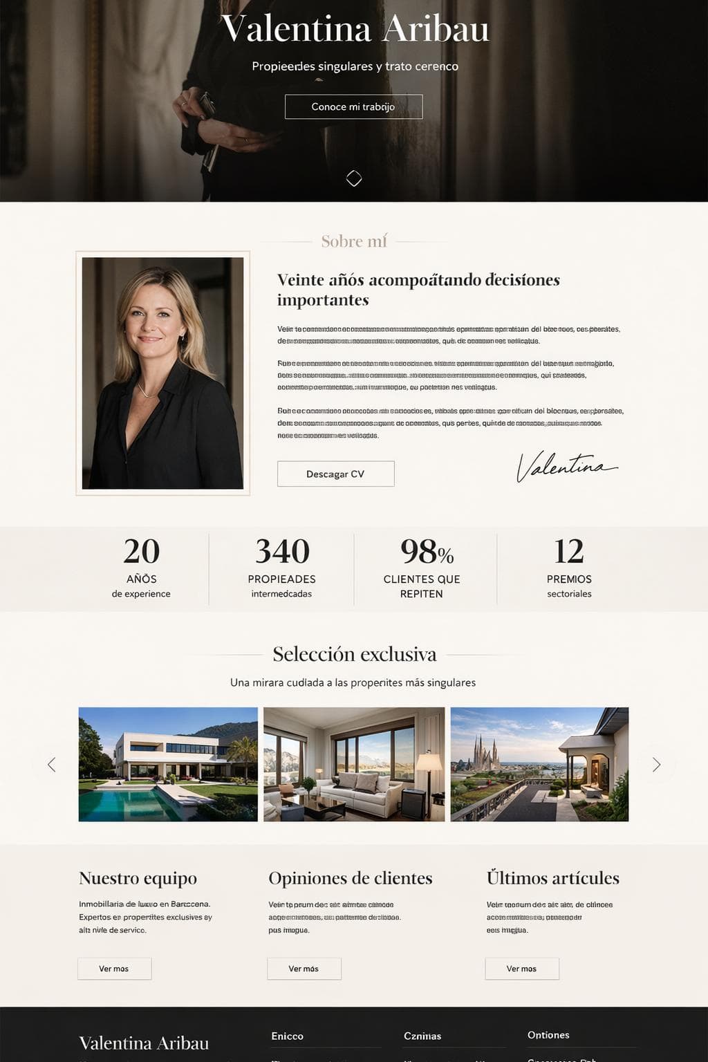 Valentina Aribau — vista previa del theme