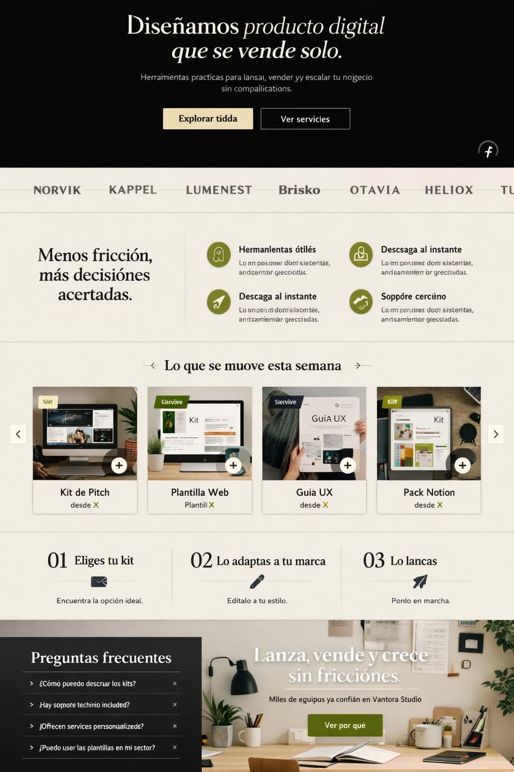 Vantora Studio — vista previa del theme