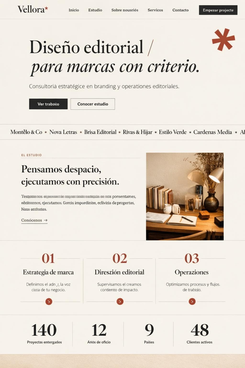 Vellora Studio — vista previa del theme