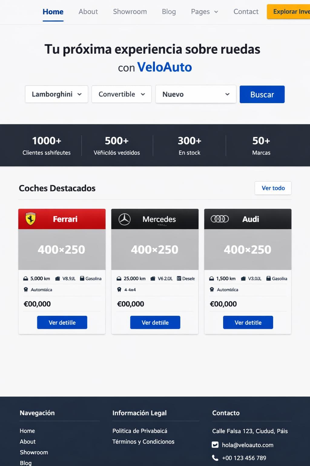 VeloAuto — vista previa del theme