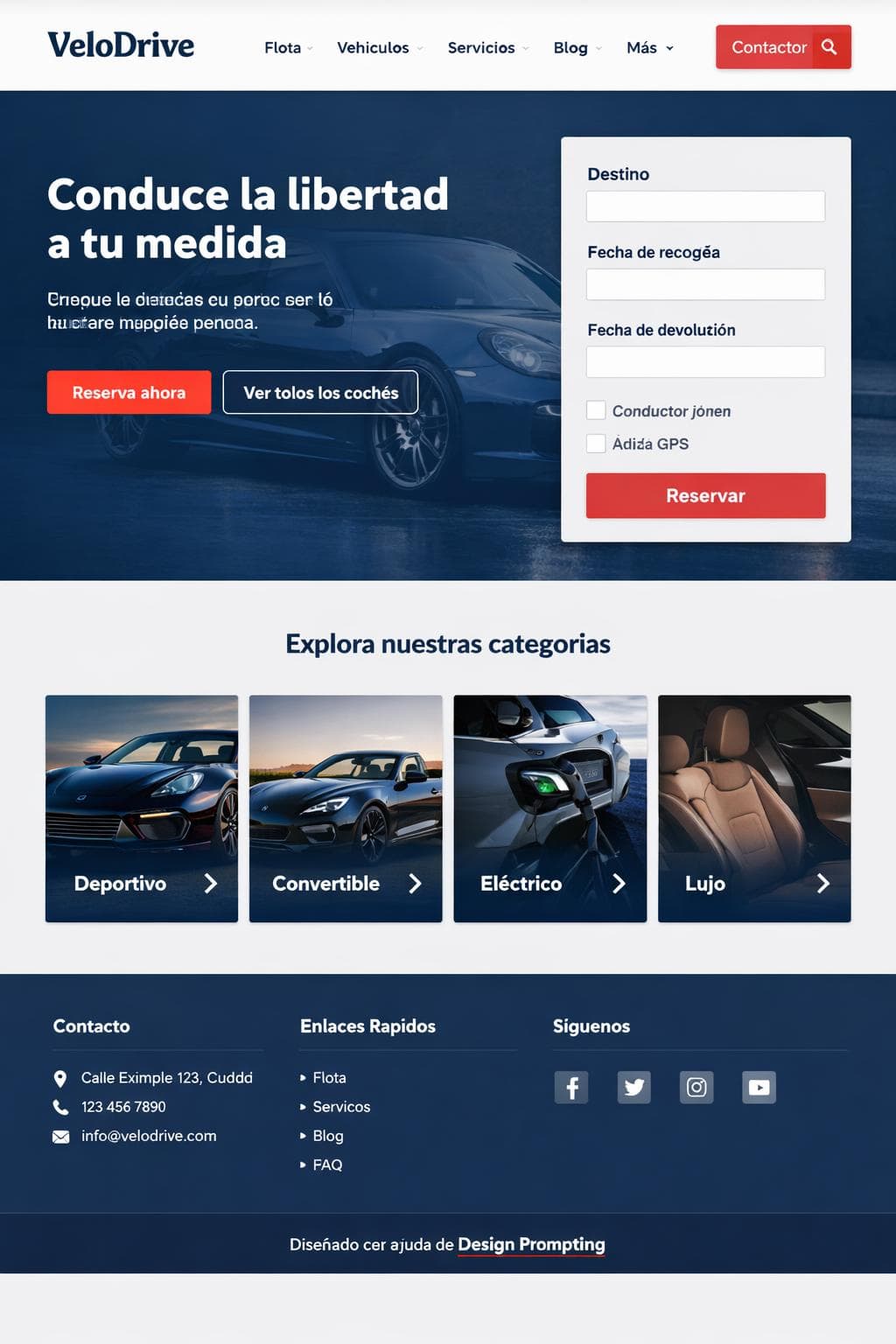 VeloDrive — vista previa del theme