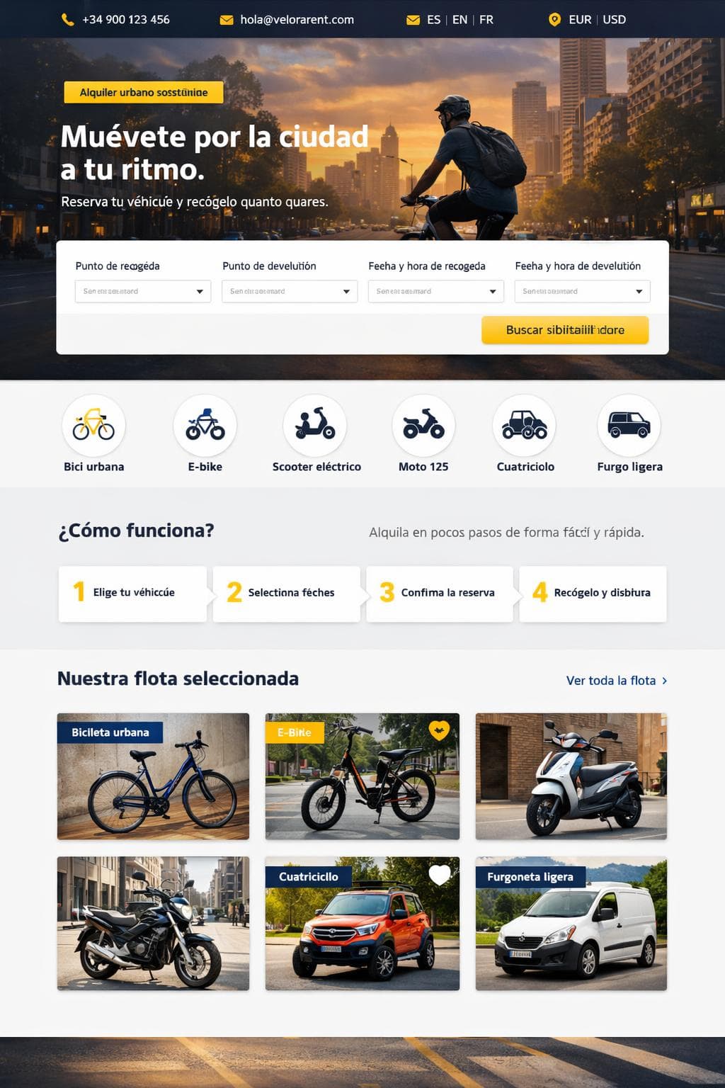 Velora Rent — vista previa del theme