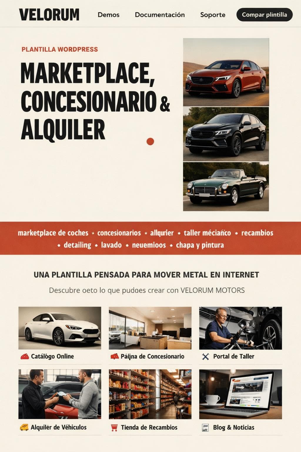 Velorum Motors — vista previa del theme