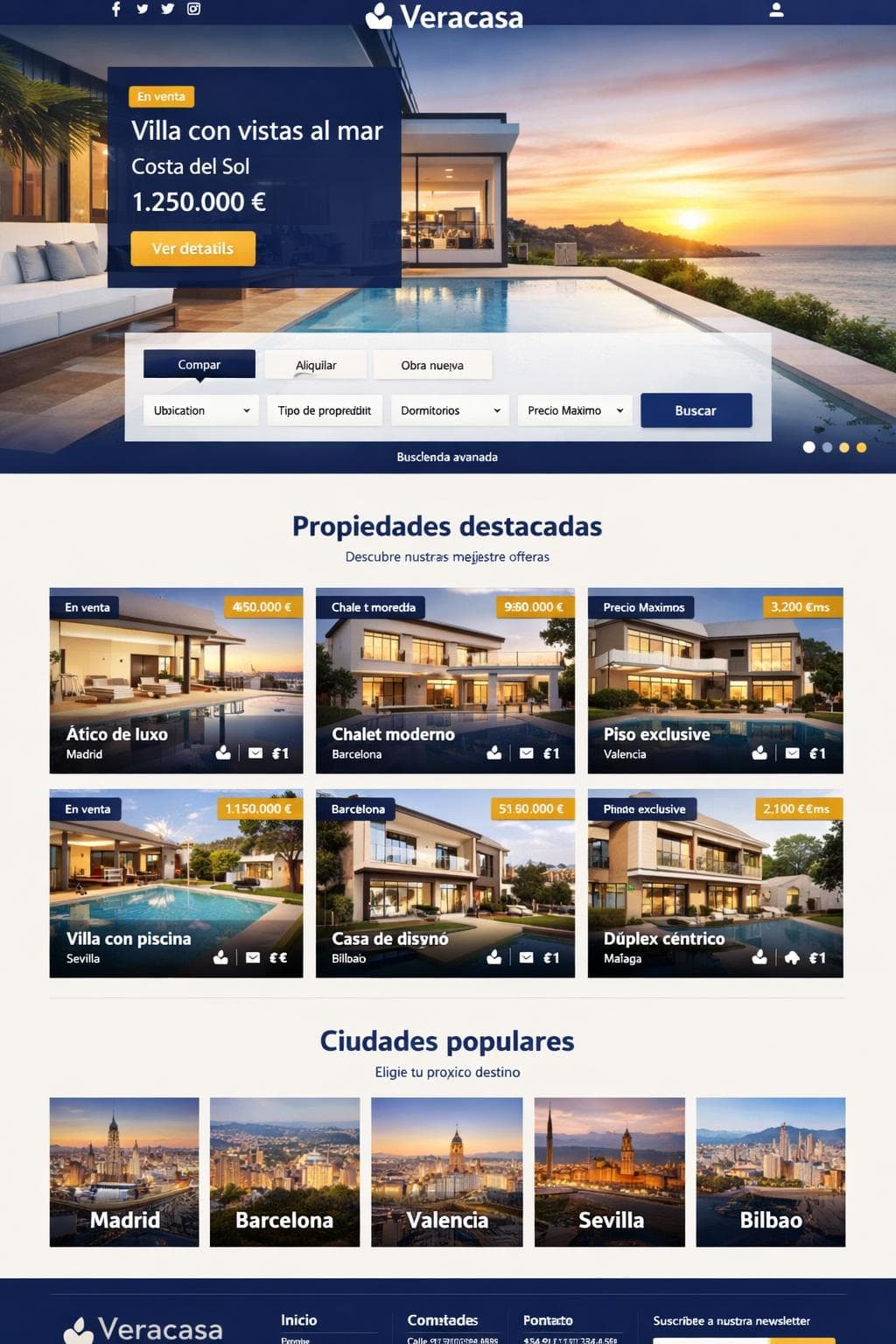 Veracasa Residencial — vista previa del theme
