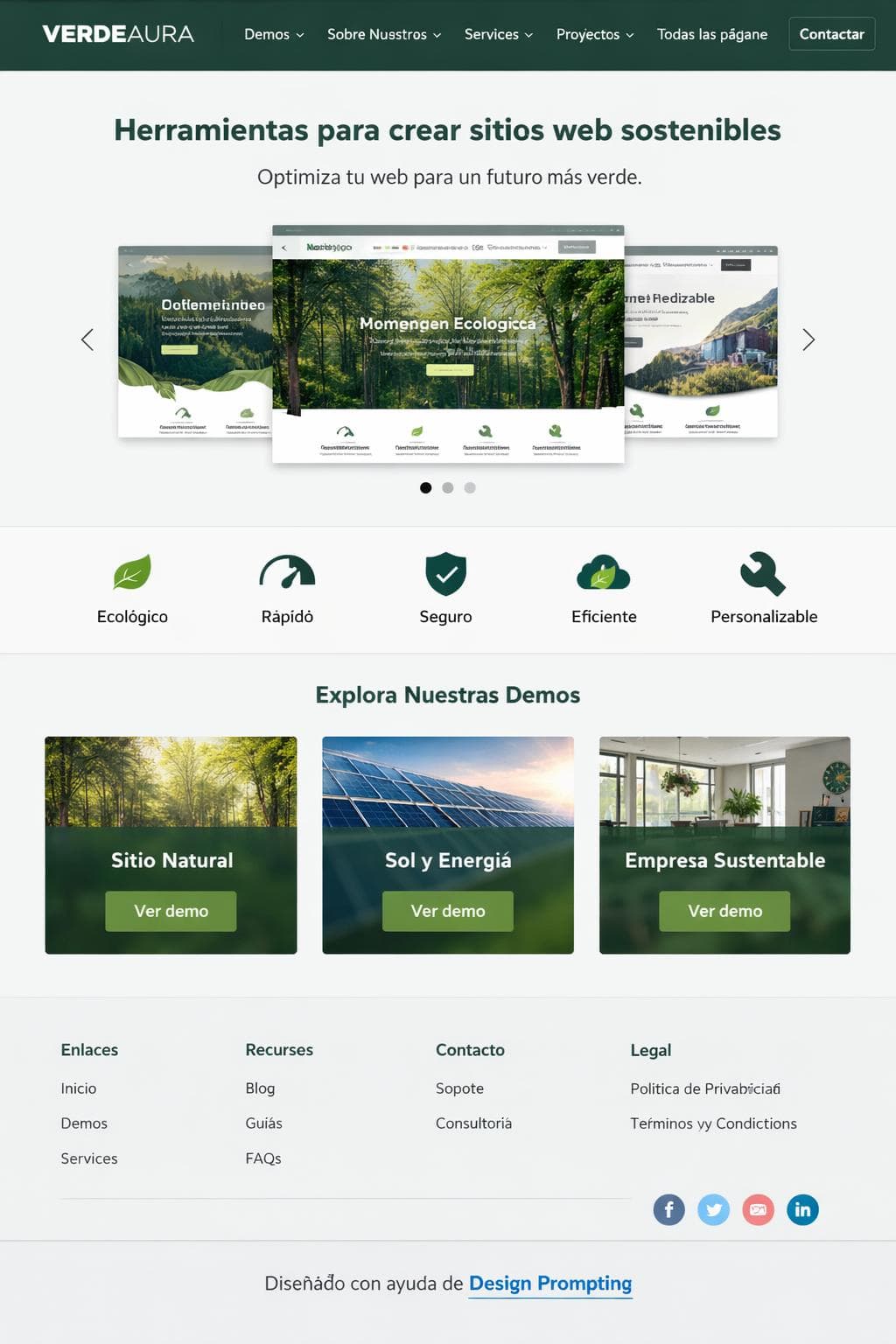 VerdeAura — vista previa del theme