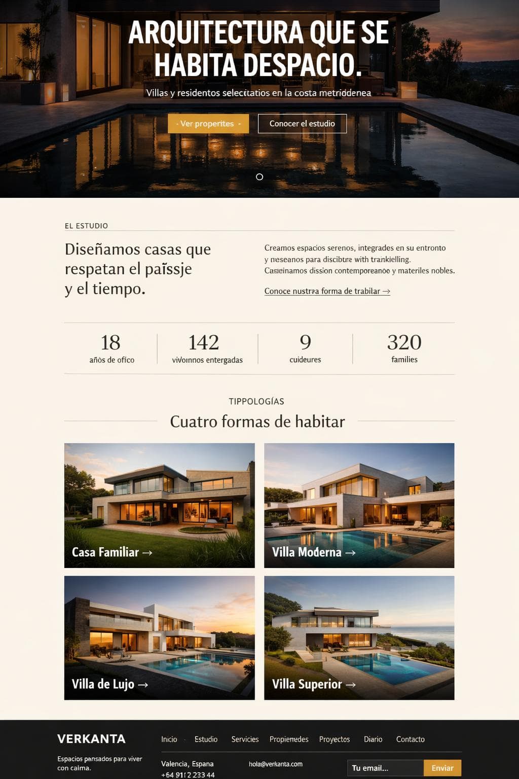 Verkanta Estates — vista previa del theme