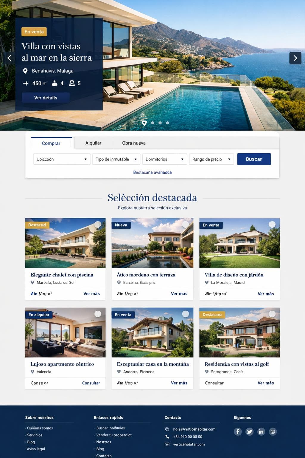 Vértice Habitar — vista previa del theme