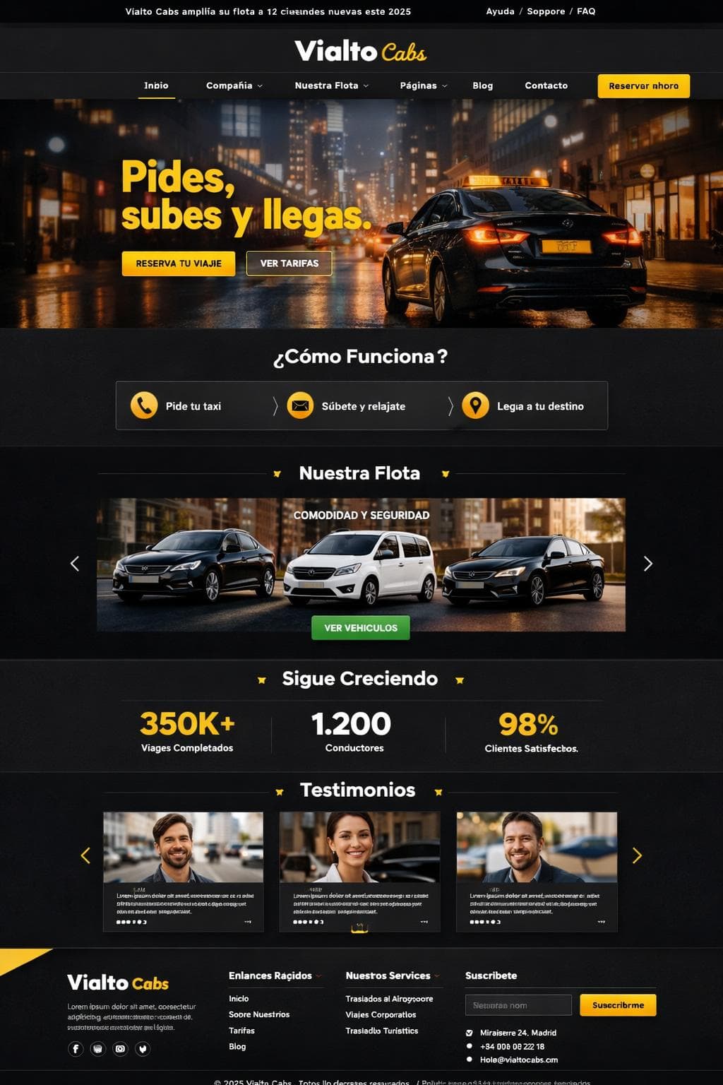 Vialto Cabs — vista previa del theme