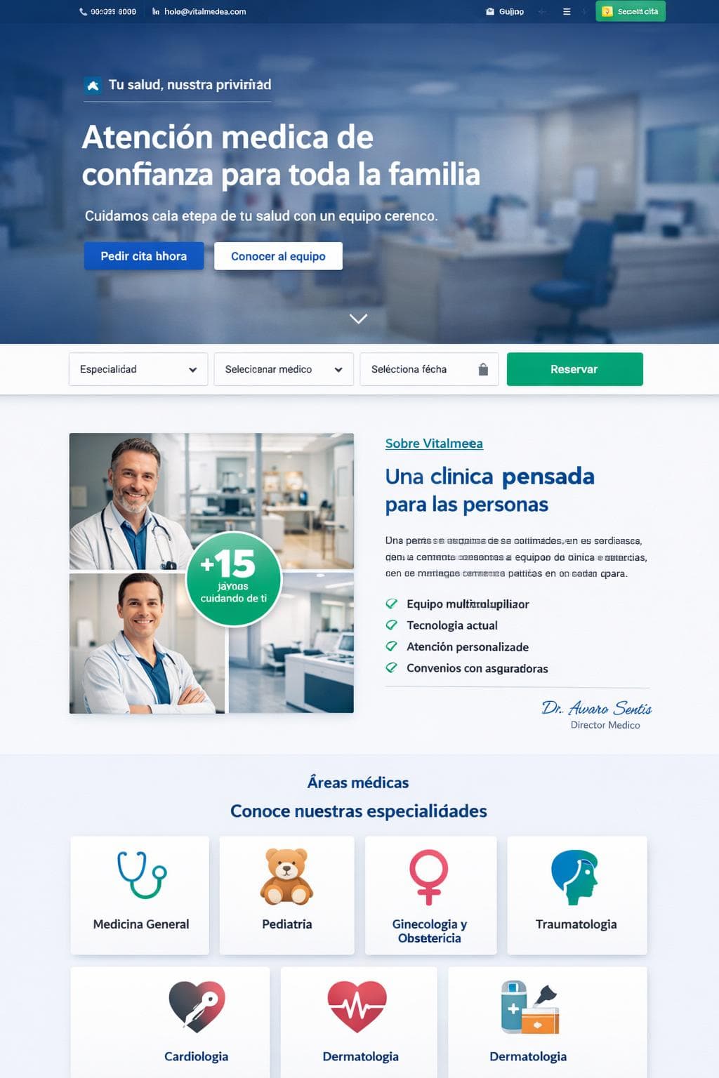 Vitalmedea Clínica — vista previa del theme