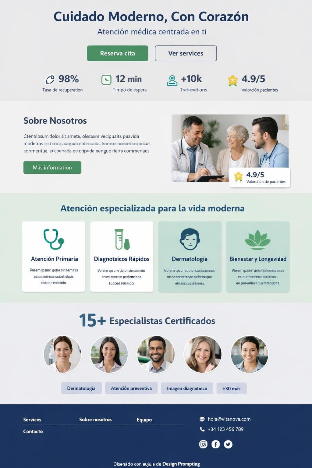 VitaNova Salud — vista previa del theme