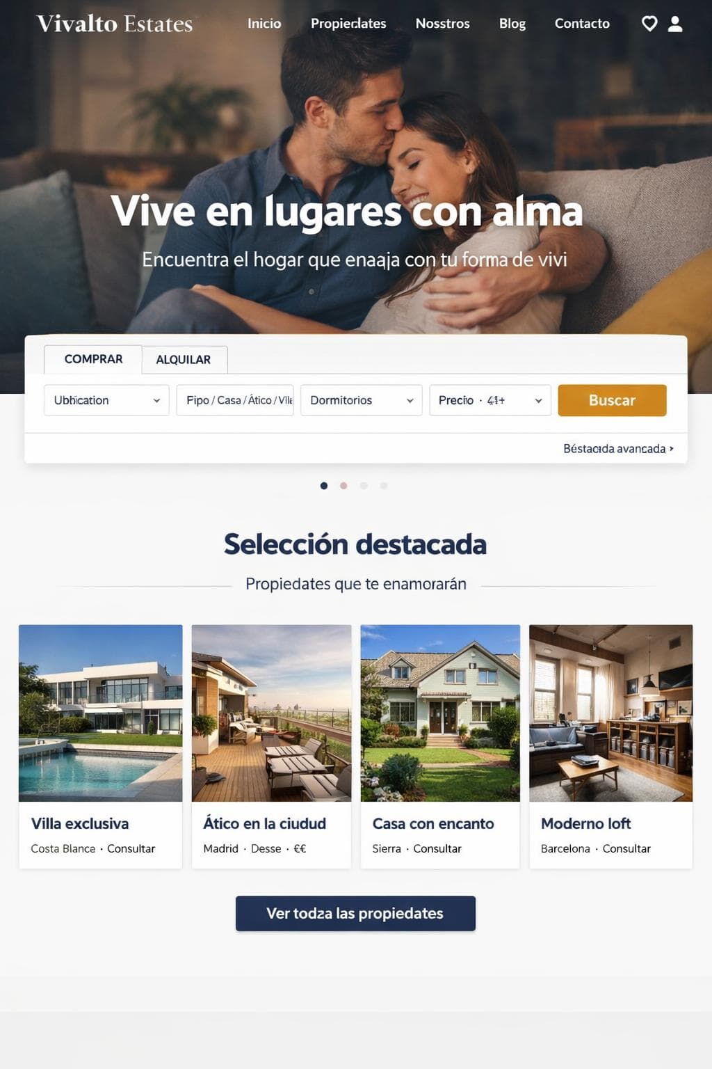 Vivalto Estates — vista previa del theme