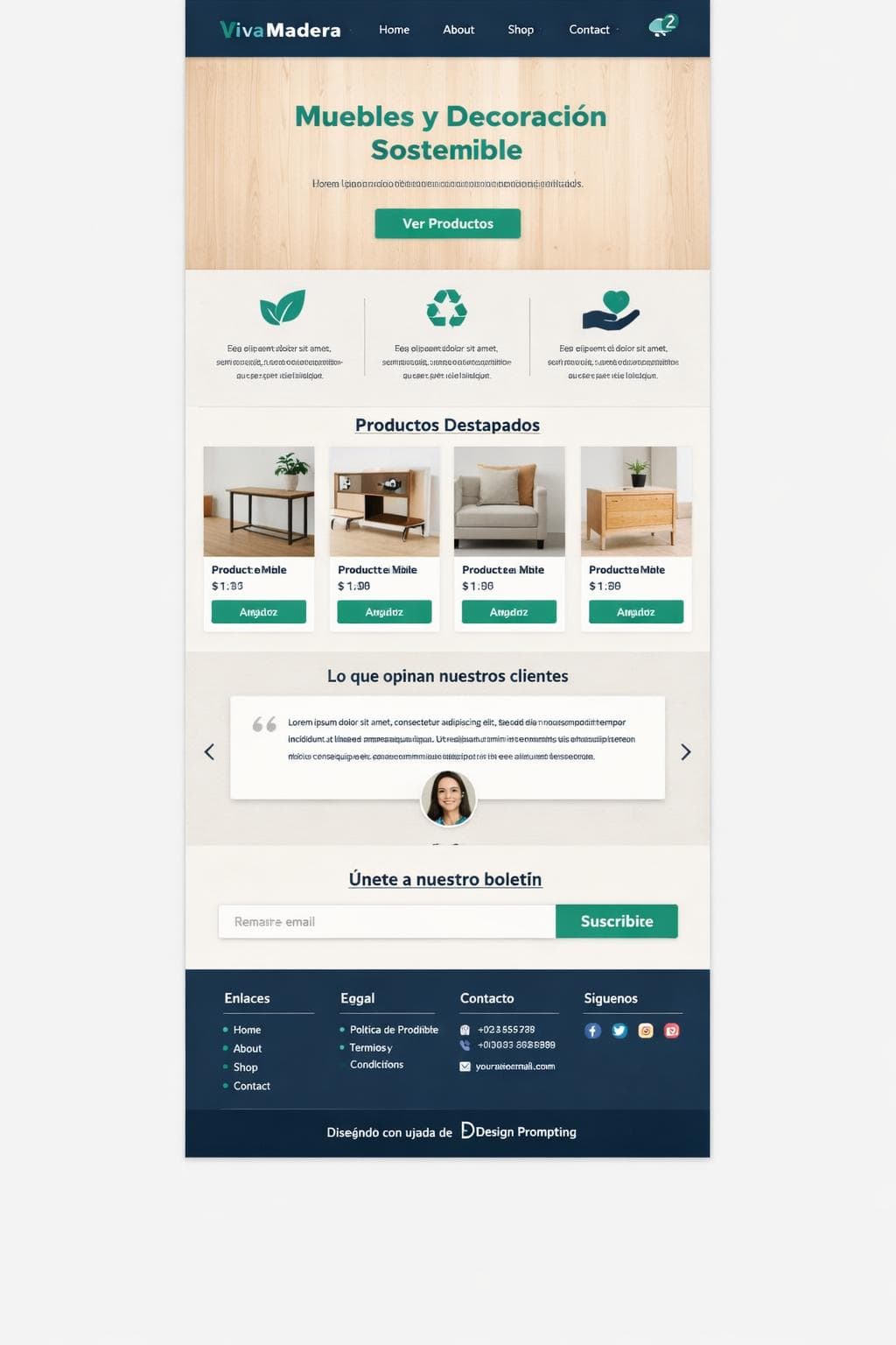 VivaMadera — vista previa del theme