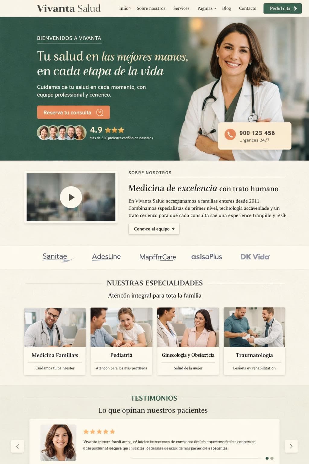 Vivanta Salud — vista previa del theme