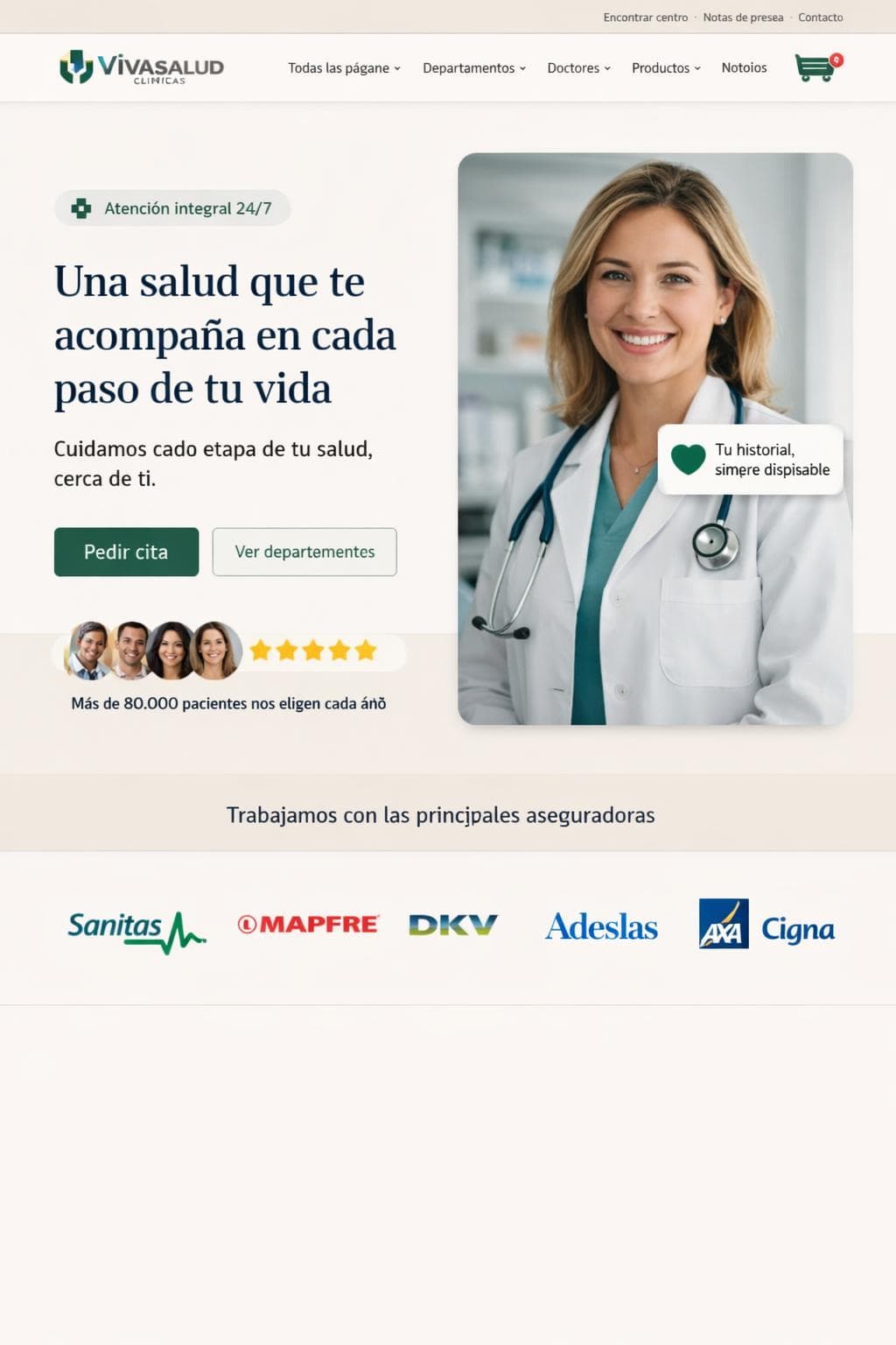Vivasalud Clínicas — vista previa del theme