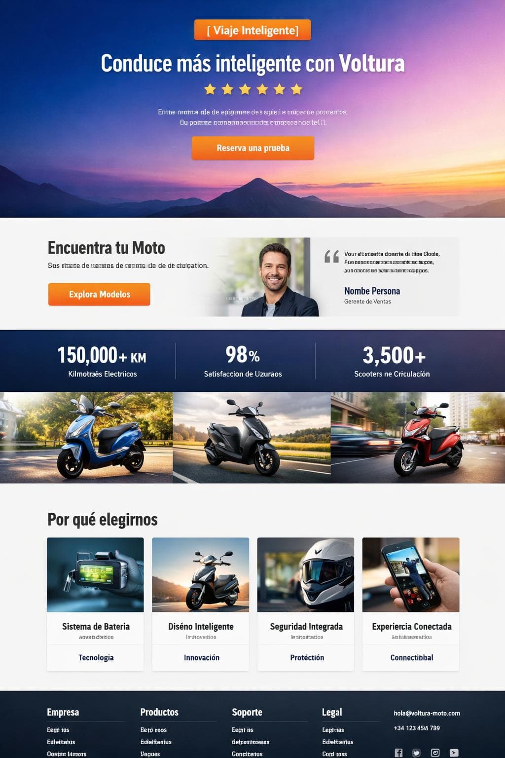 Voltura Moto — vista previa del theme