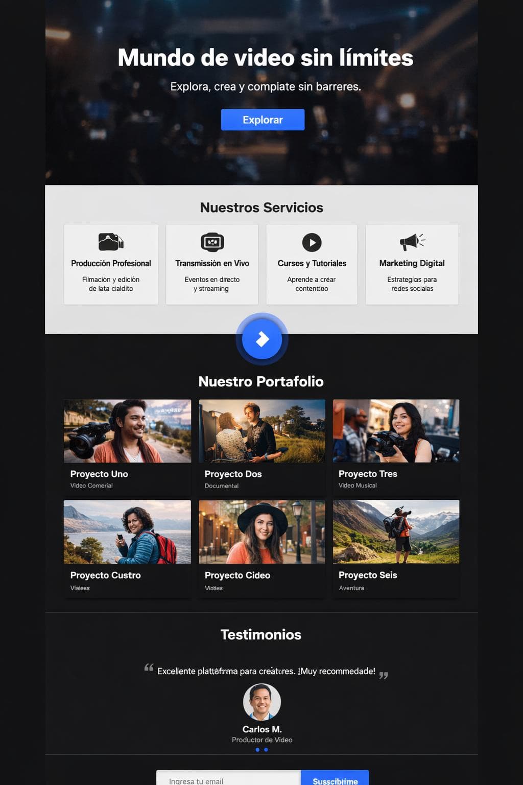 Vórtice Visual — vista previa del theme
