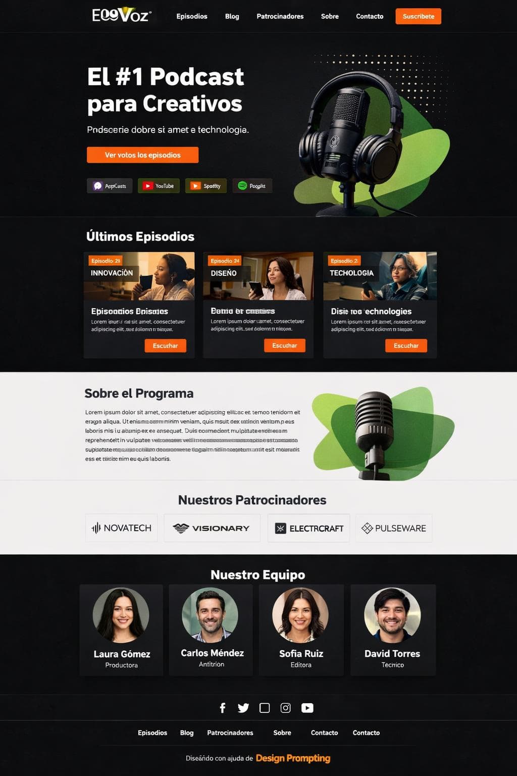 Voz Vega — vista previa del theme