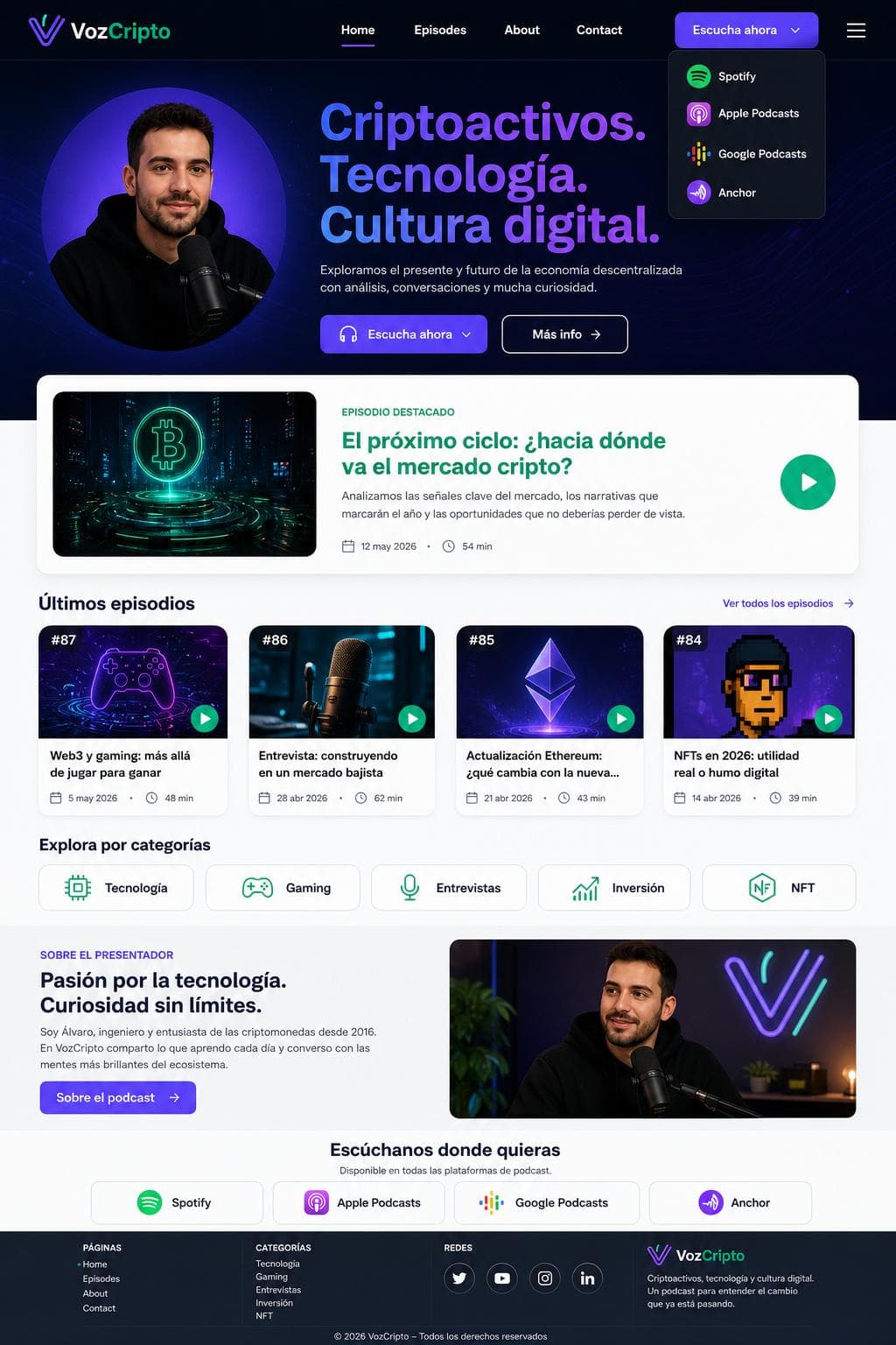 VozCripto — vista previa del theme