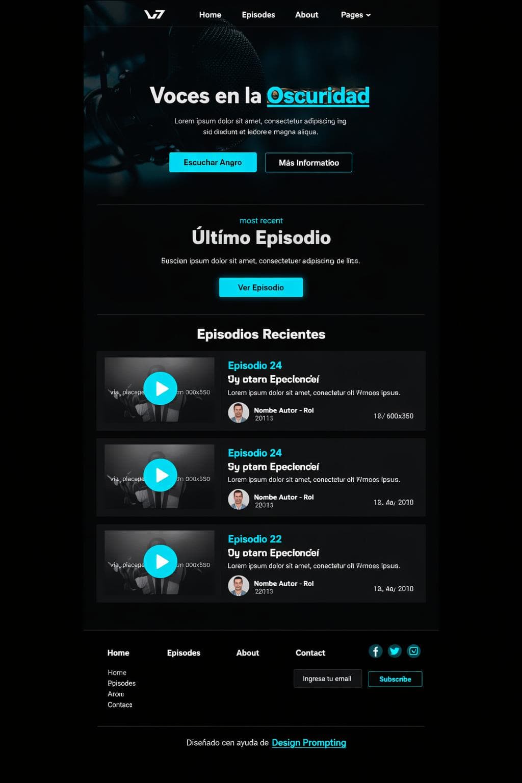 VozNegra Studio — vista previa del theme