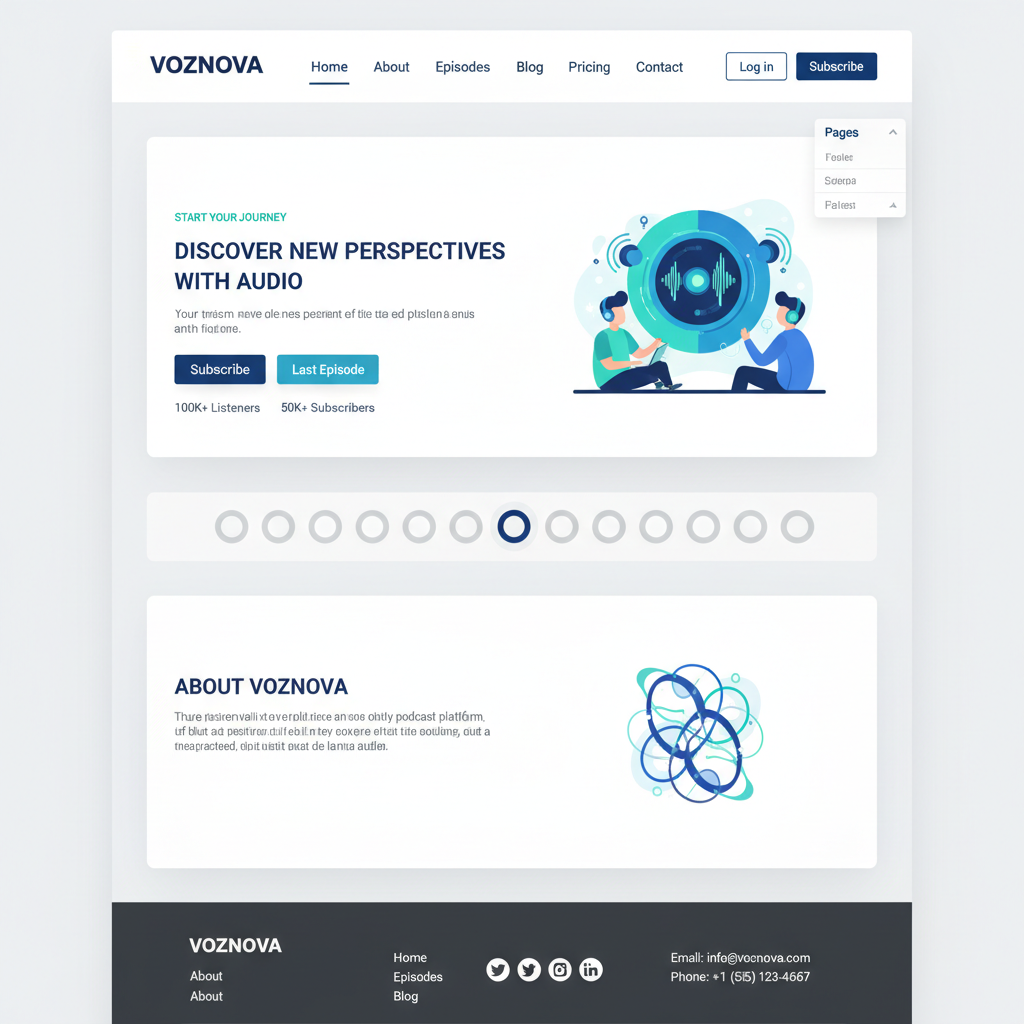 VozNova — vista previa del theme