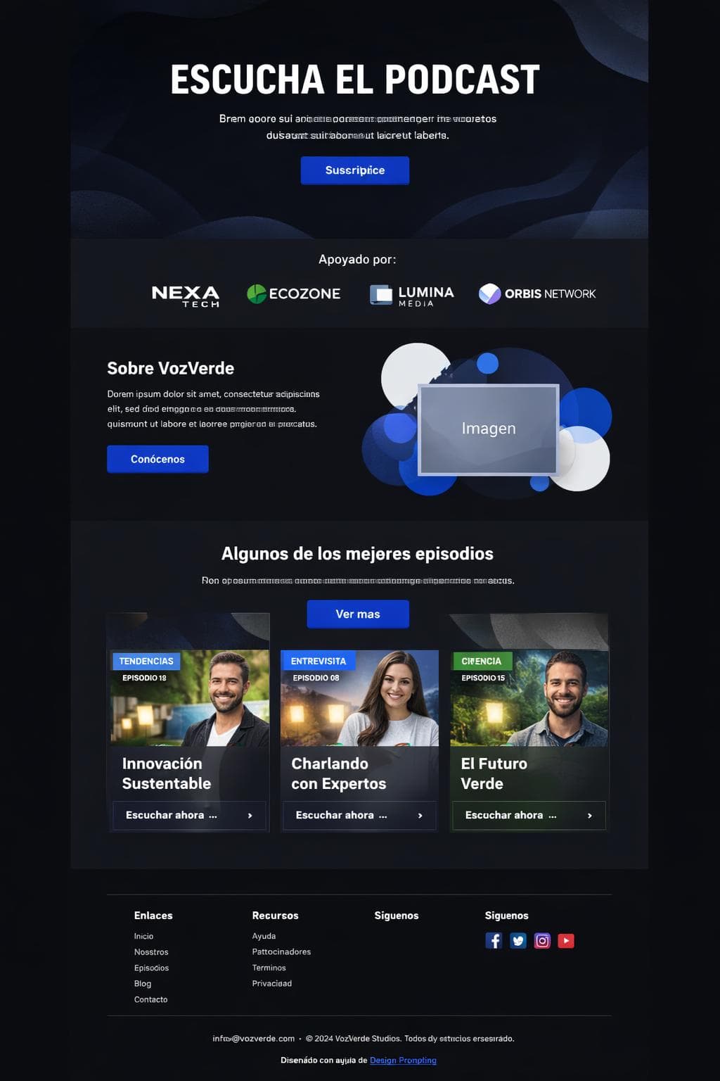 VozVerde Studios — vista previa del theme