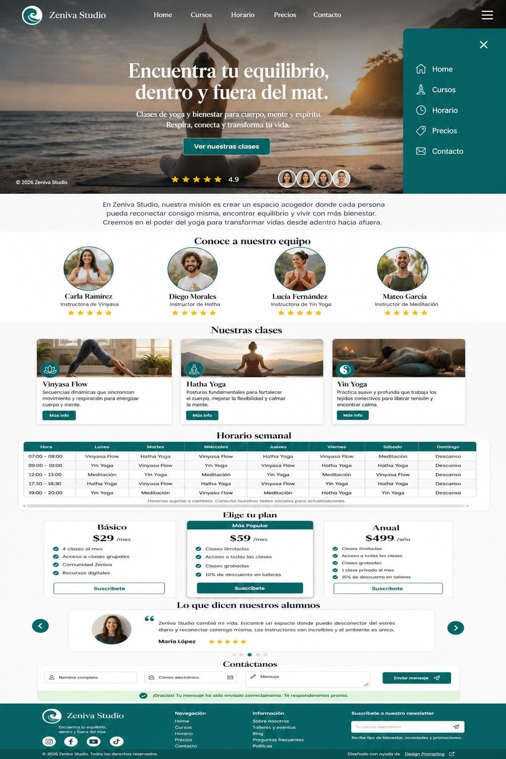 Zeniva Studio — vista previa del theme