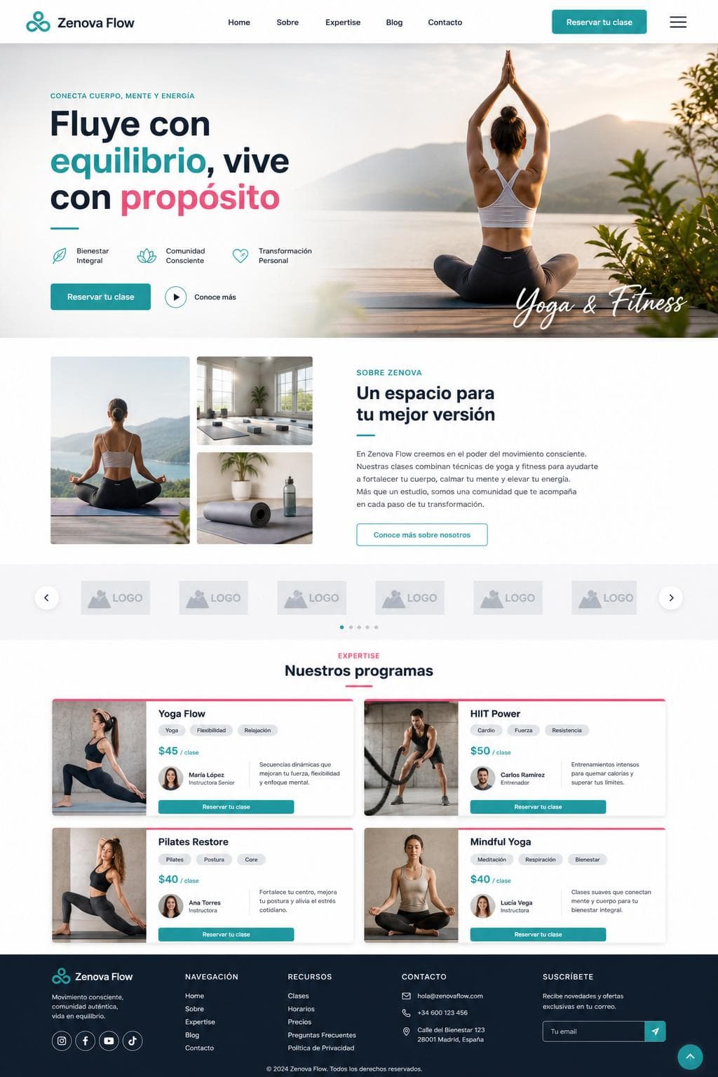 Zenova Flow — vista previa del theme